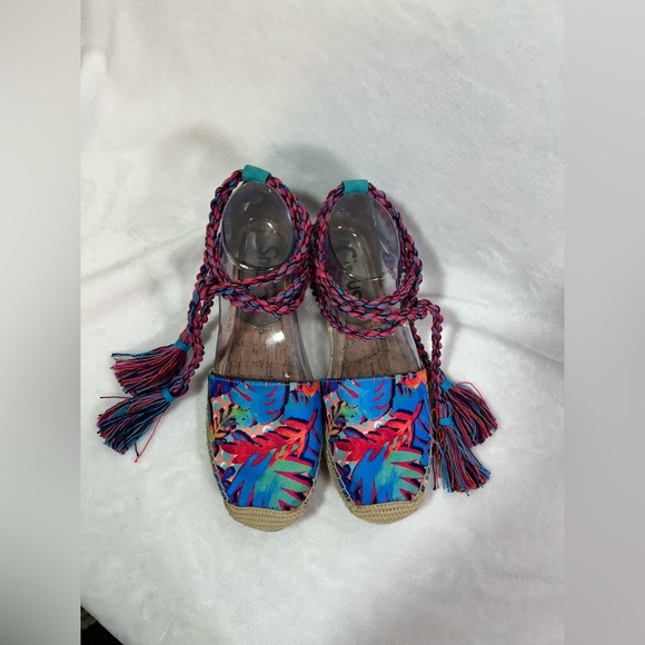 Circus by Sam Edelman Lenora Espadrilles Women’s Size 7M Floral Print Ankle Tie - Picture 10 of 11